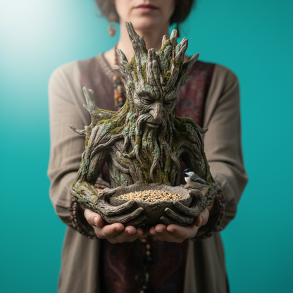 Das stille Opfer: Eine baumintegrierte Vogelfutter-Skulptur
