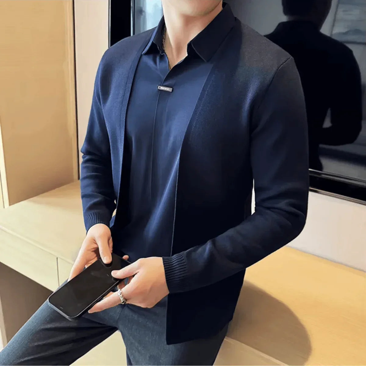 Layer™ – Camisa 2 en 1 con efecto cárdigan