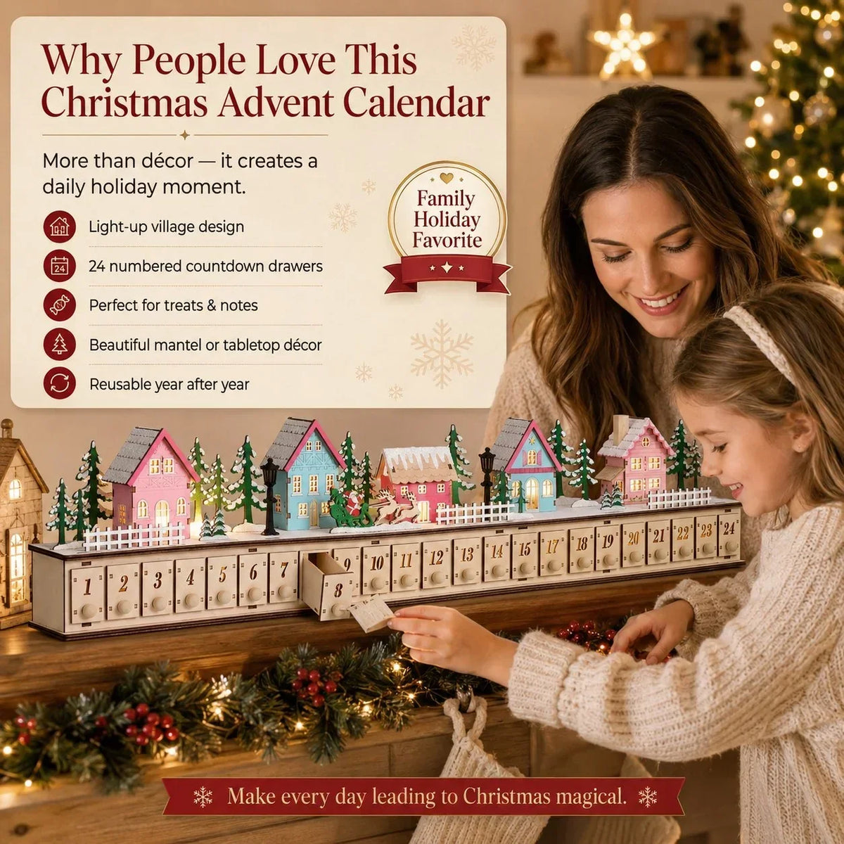 ChristmasGlow - Calendario de Adviento Pueblo Navideño
