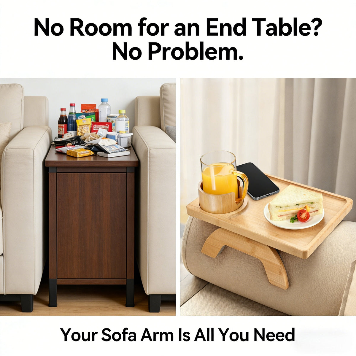 CouchBuddy – Bandeja reposabrazos 4 en 1