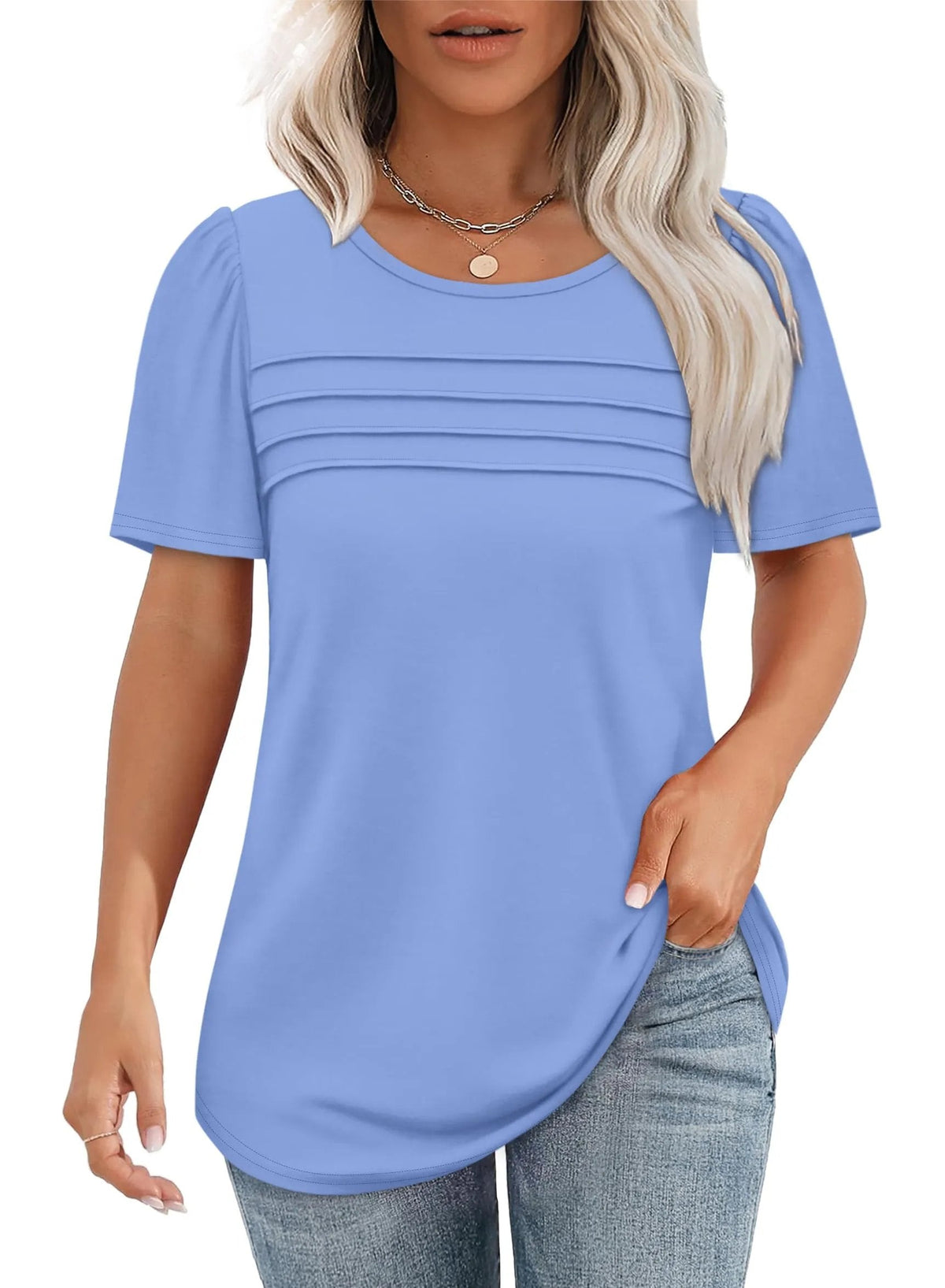 AirSilk – Camiseta de moda plisada ligera