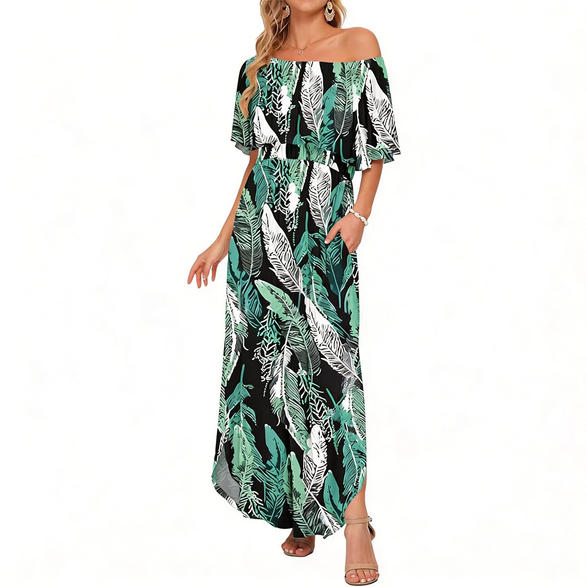GraceLoom – Vestido Fluido de Hombros