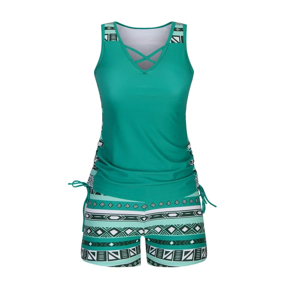 BeachBloom – Dezenter Bohemian-Tankini mit Shorts