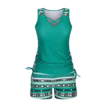 BeachBloom – Dezenter Bohemian-Tankini mit Shorts