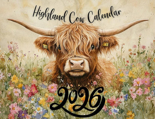 HighlandHugs – Calendario de pared de vaca de las Tierras Altas 2026