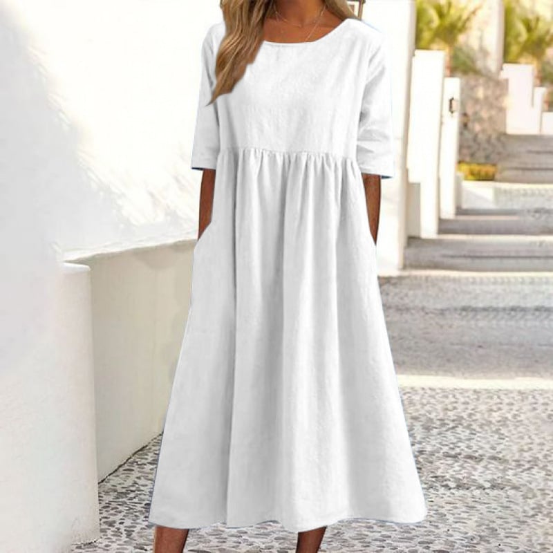 Breeza – Vestido de verano holgado de algodón y lino