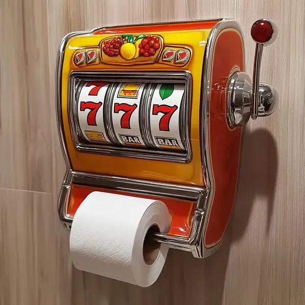 RollJack – Soporte para papel higiénico con máquina tragamonedas