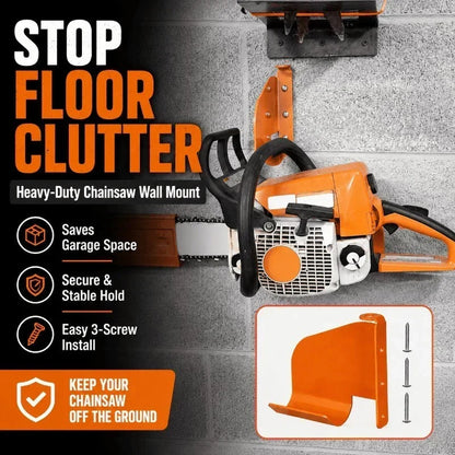 ChainVault – Soporte de pared seguro para motosierras