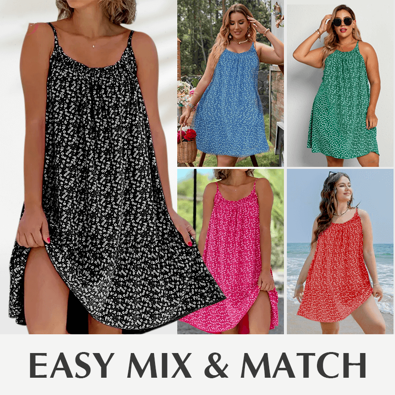 BloomMuse – Florales Sommerkleid mit Spaghettiträgern