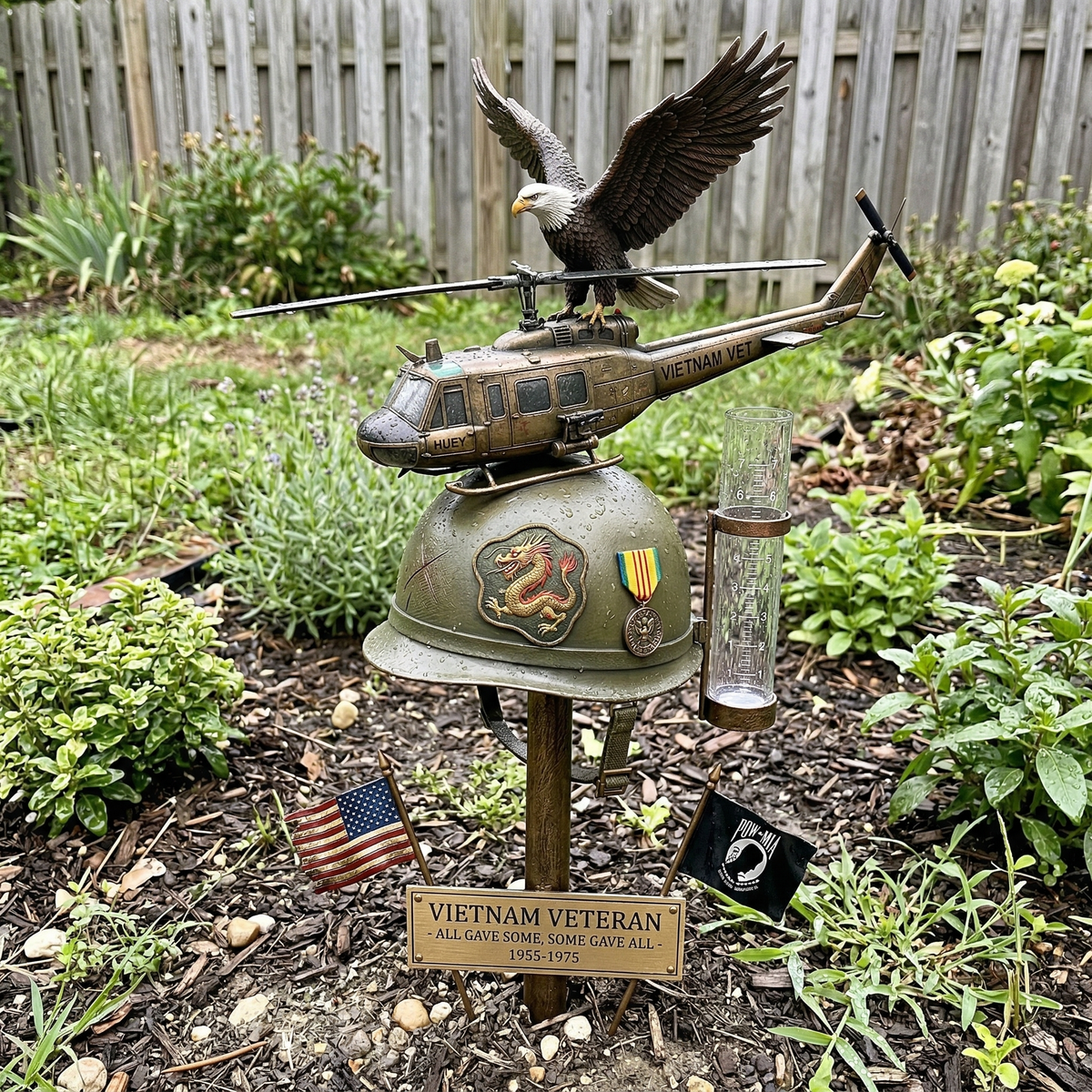 FreedomLegacy – Gedenk-Regenmesser als Gartenstecker