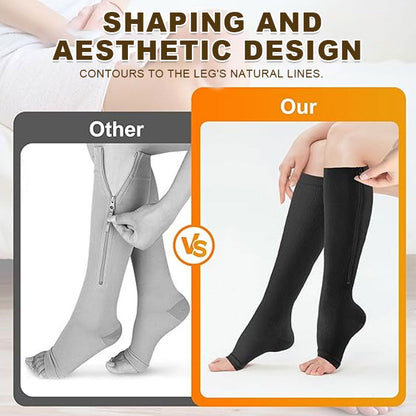 ZipFit – Calcetines de compresión deportivos con cremallera