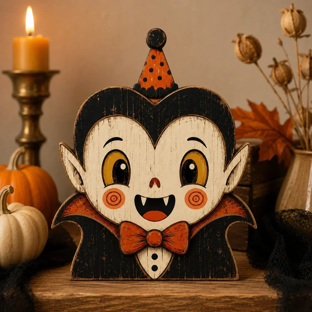 HarvestHeirloom – Colección de figuras de madera vintage de Navidad