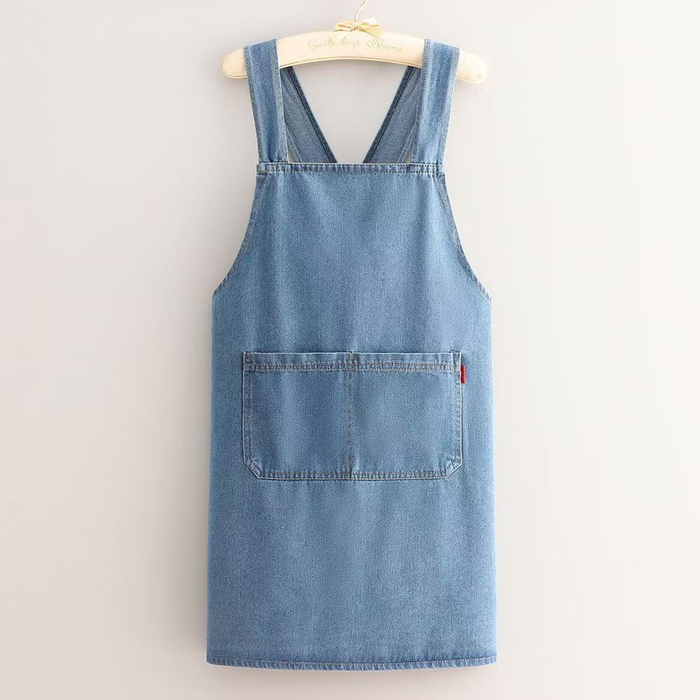 ApronMuse - Premium Soft-Denim-Schürze mit überkreuzten Trägern
