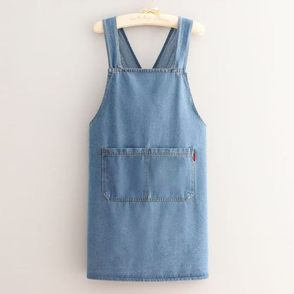ApronMuse - Premium Soft-Denim-Schürze mit überkreuzten Trägern