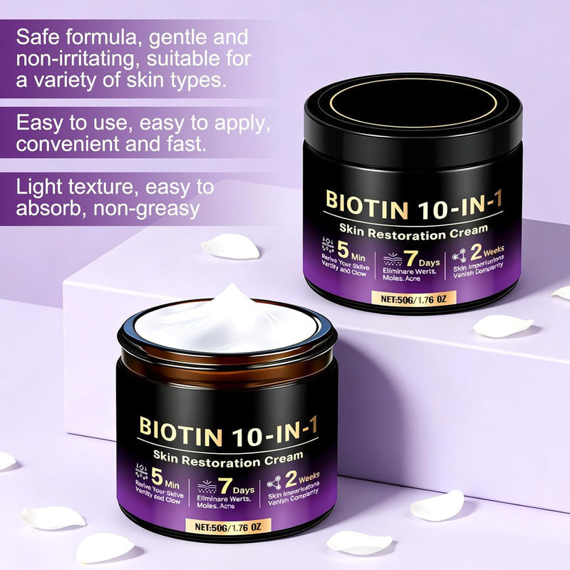 SkinRevive – Crema Restauradora de Piel 10 en 1 con Biotina