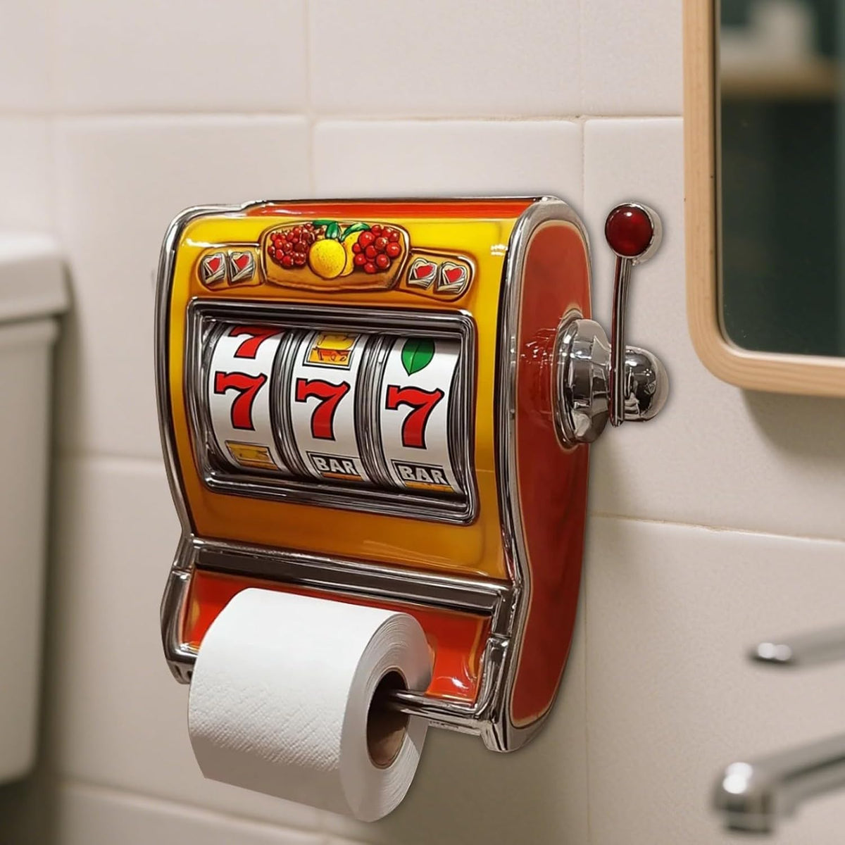 RollJack – Soporte para papel higiénico con máquina tragamonedas