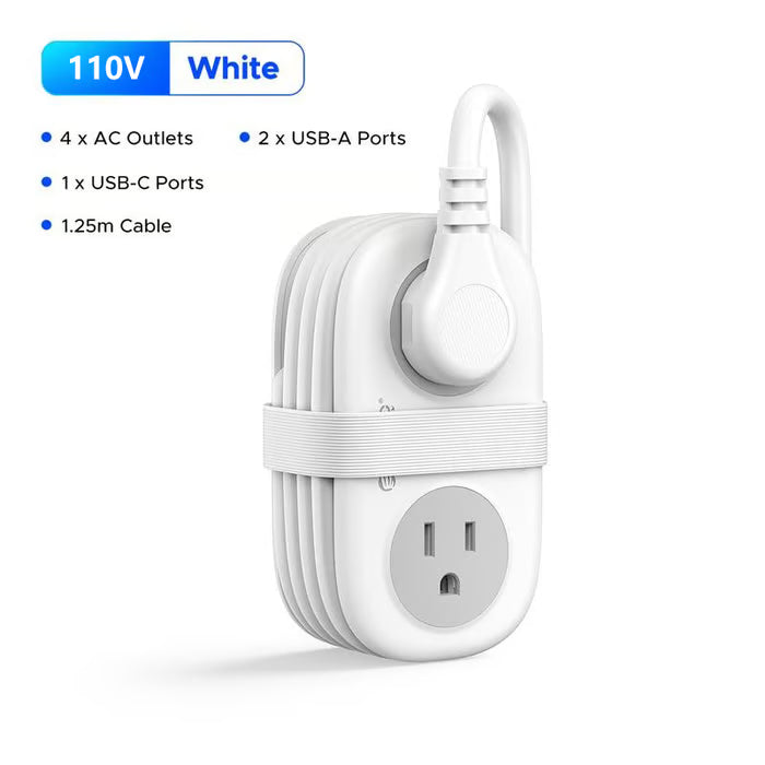 VoltPack – Regleta compacta de 4 tomas para viajes