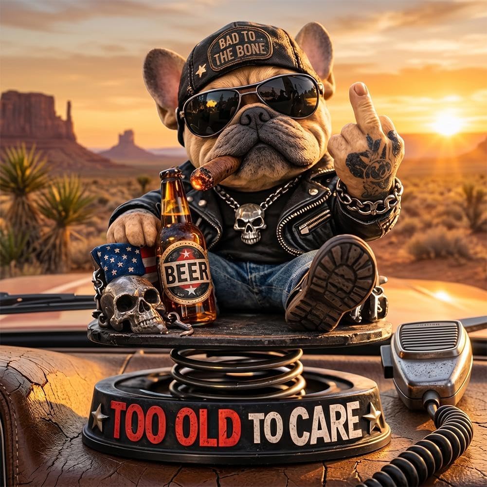 DashMood – „Too Old To Care“-Dashboard-Wackelkopf