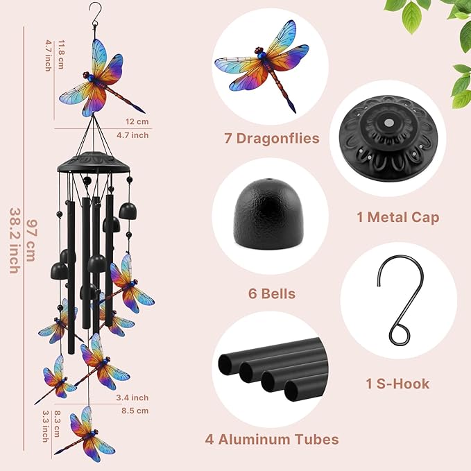 HummingAura – Campana de viento vintage colorida