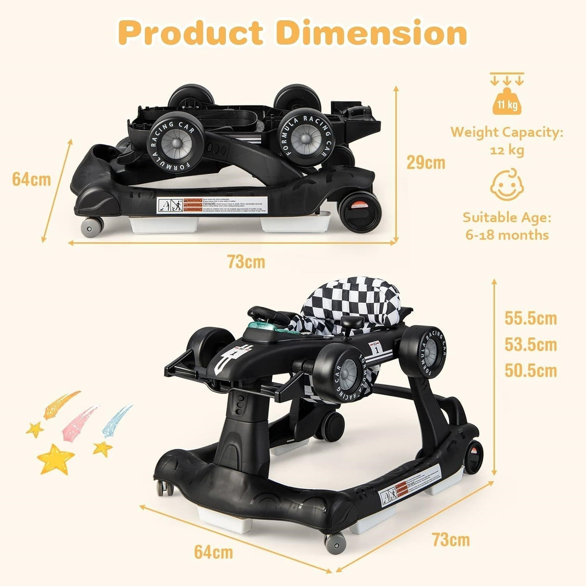 TinyStride | 4-in-1 faltbare Baby-Lauflernhilfe