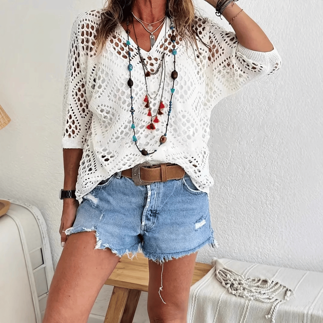 CoastalMuse – Elegantes Boho-Häkeltop