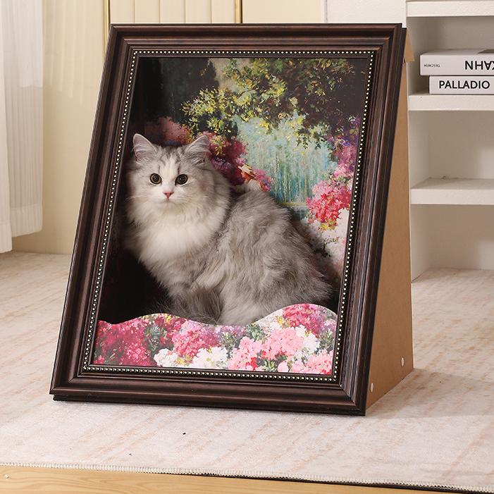 PurrfectArt – Cama Rascador para Gatos de Mona Lisa