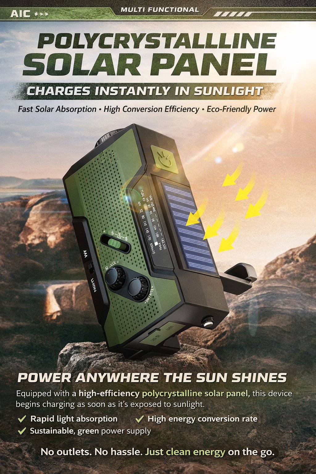 PowerCast Elite – Radio de emergencia 4 en 1