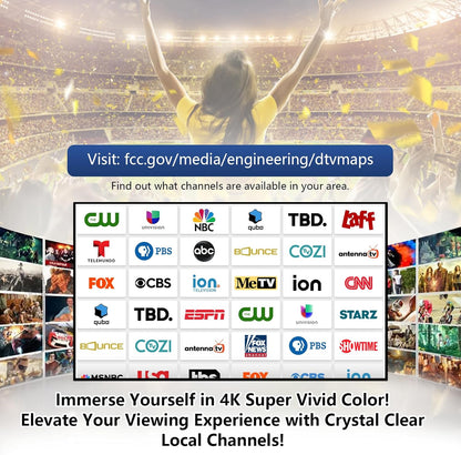 📺 Antena de TV - Antena Digital HD - HDTV interior 1080P 4K (largo alcance) 🎁