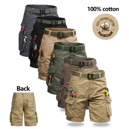 RangerCore – Pantalones cortos de trabajo de algodón orgánico para senderismo