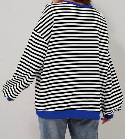 StripeAura – Sudadera de rayas color block para mujer
