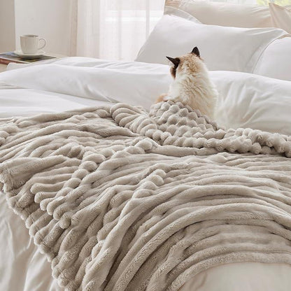 CozyStripe – Manta de rayas ultrasuave