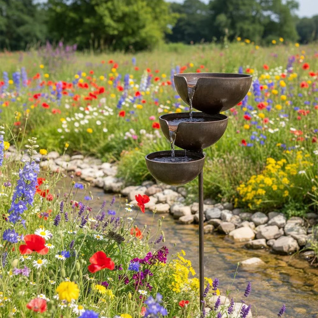 RainHaven – Baño para pájaros con recolector de agua de lluvia