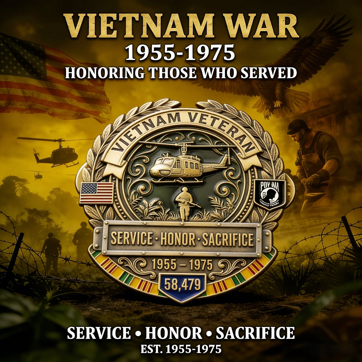 HonorMark – Pin Conmemorativo para Veteranos de Vietnam