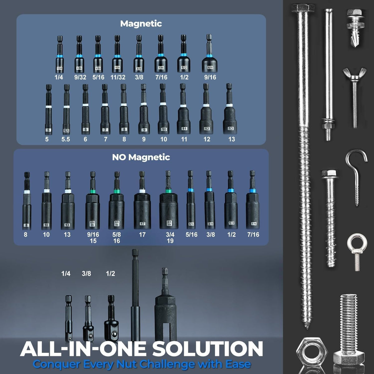 FastenPro – Magnetisches Steckschlüssel-Set für Schlagschrauber