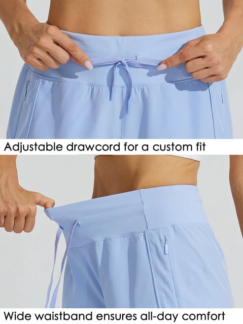 AthletiQ – Pantalones cortos de running de tiro alto para mujer