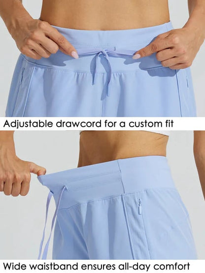 AthletiQ – Pantalones cortos de running de tiro alto para mujer