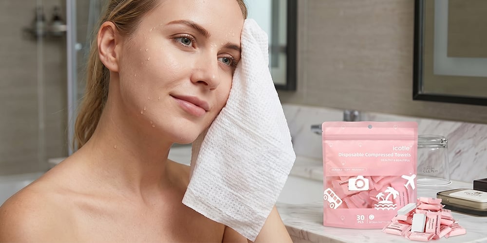 AirTowel – Set aus komprimierten Einweg-Reisehandtüchern