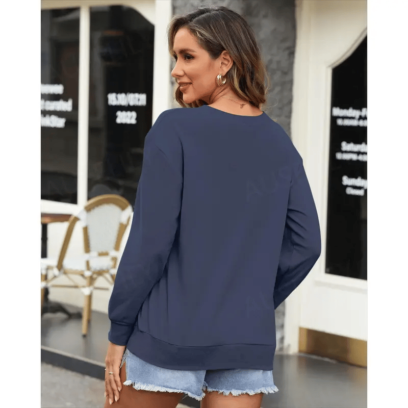 CozyCore – Sudadera sin Capucha Cuello Redondo para Mujer