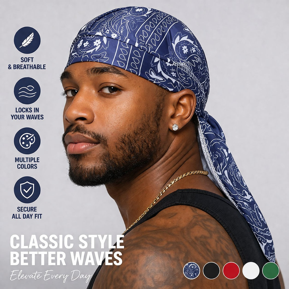 RoyalWave – Durag con diseño de Cachemira