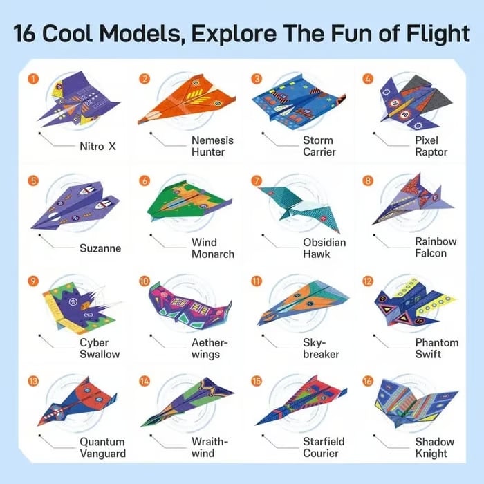FlyBuild – Kit creativo de aviones de papel para niños