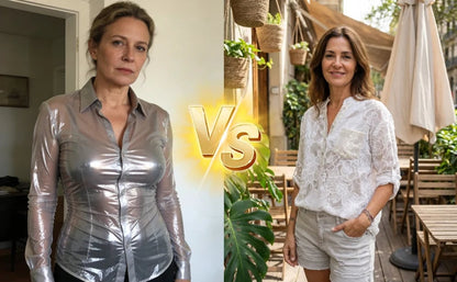 PrintLuxe – Blusa Estampada de Cuello en V con Botones