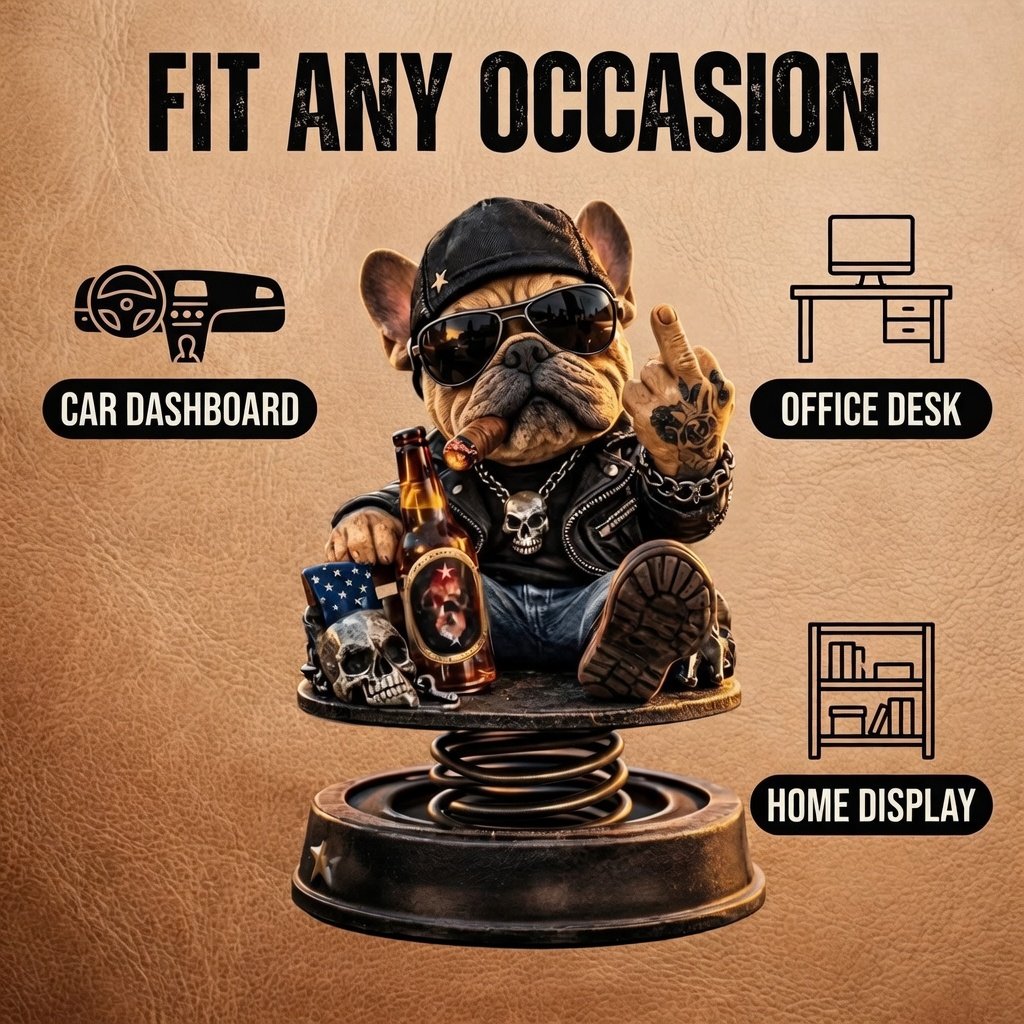 CruiseBoss – Lustige Armaturenbrett-Bulldogge