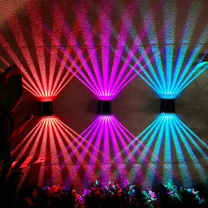 BrightRay – Solar-Wandleuchten für den Außenbereich, 4 LEDs