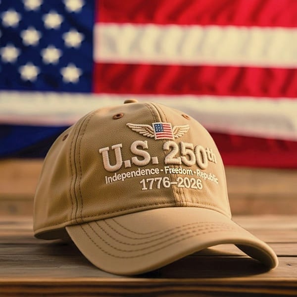 LibertyCap - Gorra con efecto vintage del 250 aniversario de EE. UU.