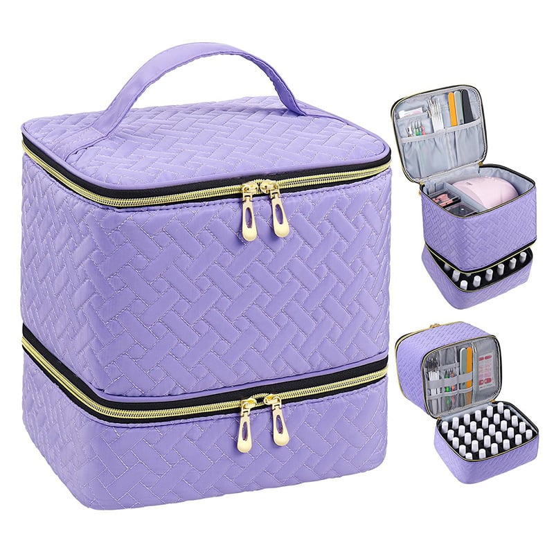 PolishPro – Estuche organizador de esmalte de uñas de doble capa de lujo