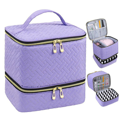 PolishPro – Estuche organizador de esmalte de uñas de doble capa de lujo