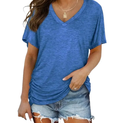 SoftLuxe – Camiseta Cómoda de Algodón con Cuello en V para Mujer