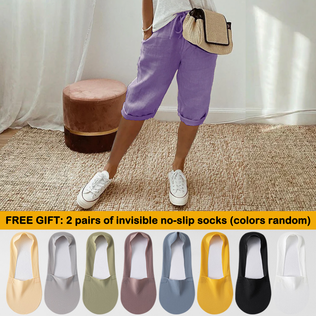 Florel – Atmungsaktive Caprihose mit Kordelzug