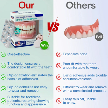 AuraSmile – Dentadura completa de succión fuerte de grado médico