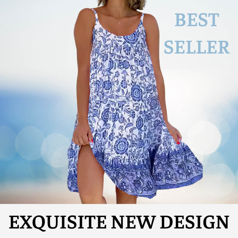 BloomMuse – Florales Sommerkleid mit Spaghettiträgern